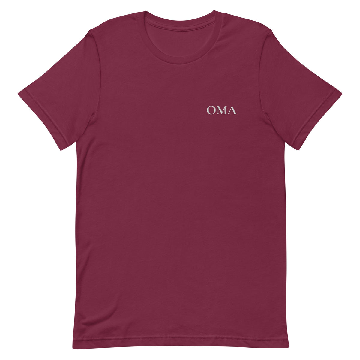 OMA Shirt in Bordeaux mit weisser Stickerei
